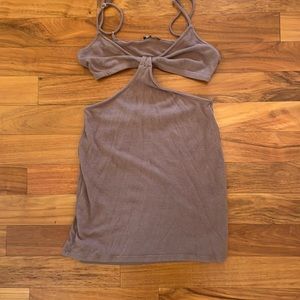 Brown slit dress